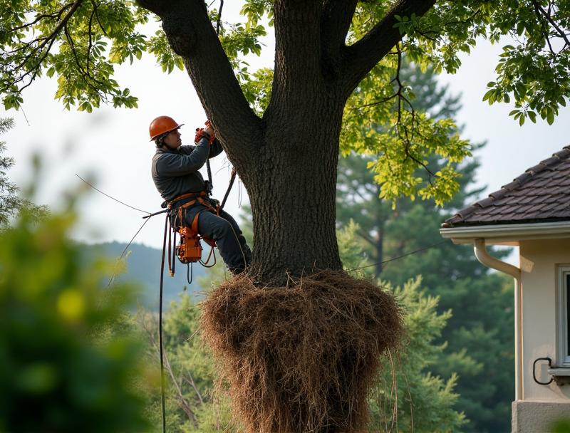 Abattage d'arbre sécurisé par Michelet Élagage à Grenoble